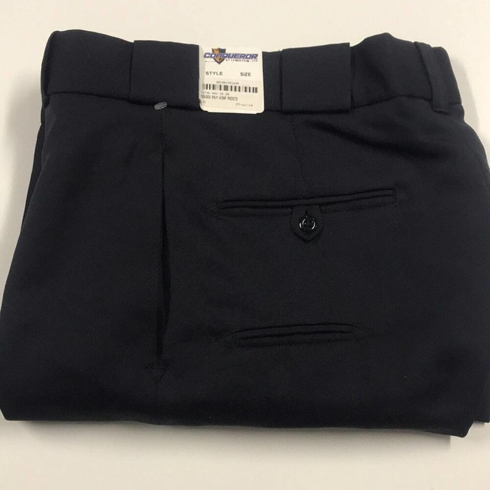 CONQUER Blue Trouser Pant SAP POCKETS Men's 34 R